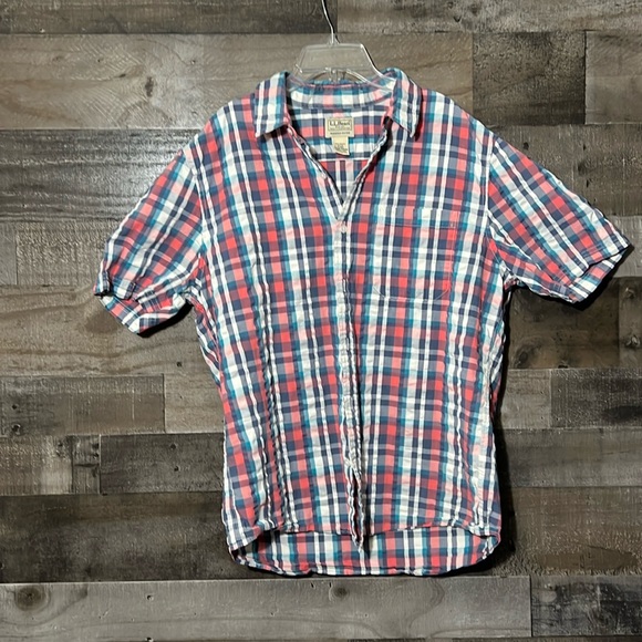 L.L. Bean Other - LL Bean slightly fitted 💯 % organic cotton‎ medium regular plaid shirt